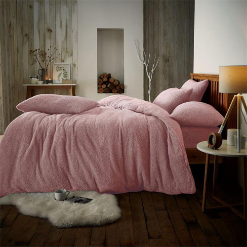 teddy duvet pink