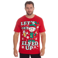 Mens Christmas T-Shirts Elfed Up Design