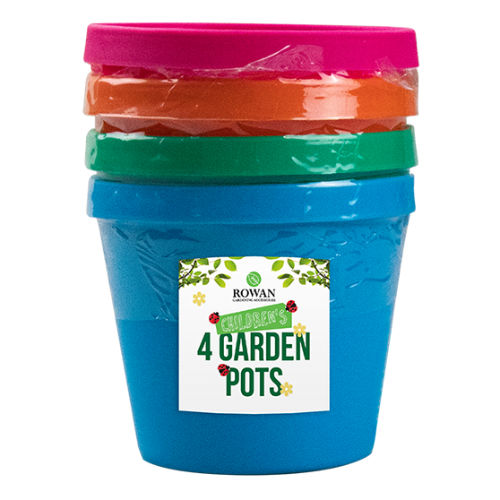 Kids Plastic Gardening Pots 4 Pack