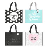 Non Woven Reusable Shopping Bag Slogan Prints