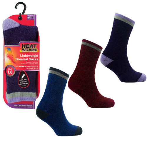 Ladies Heat Machine 1.6 Tog Thermal Socks Assorted | Winter Socks ...