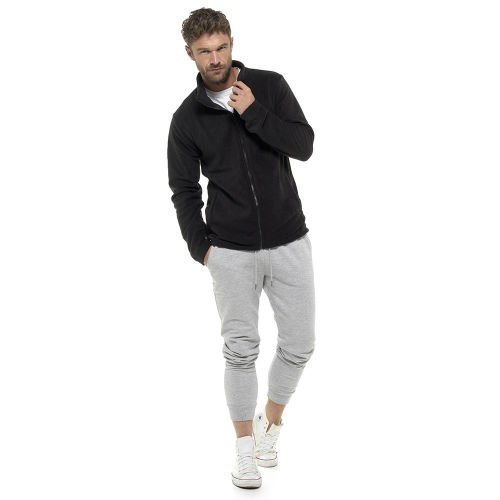Mens Zip Up Fleece Jacket Black Wholesale Jackets Wholesale Mens