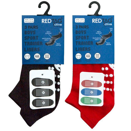 Boys Sport Trainer Socks With Sole Gripper