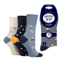 Ladies Gentle Grip Daisies & Butterflies Socks