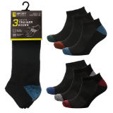 Mens 3 Pack Twisted Yarn Heel And Toe Trainer Socks
