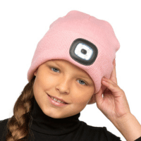 Kids Baby Pink LED Beanie Hat