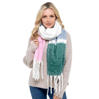 Ladies Wide Stripe Chunky Scarf