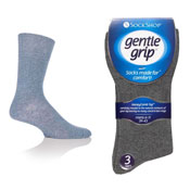 Mens Gentle Grip Socks Plain Denim