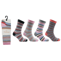 Ladies 3 Pack Exquisite Elegance Stripe Socks