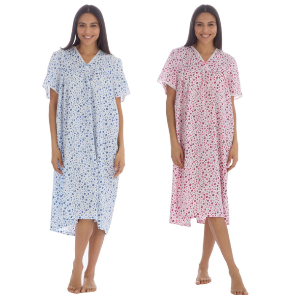 Ladies Open Back Woven Poplin Nightie