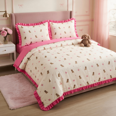Fun Design Duvet Set Puppy - Frill Detail