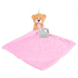 First Steps Plush Toy With Comforter Blanket Bear Pink