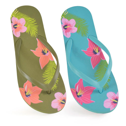 Ladies Flower Print Flip Flop | Wholesale Footwear | Wholesale Flip ...