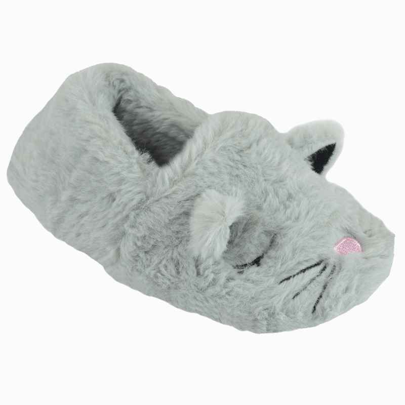 Kids Cat Slipper - Grey