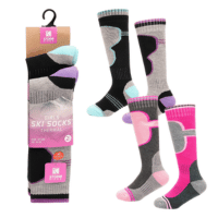 Girls 2 Pack Thermal Ski Socks