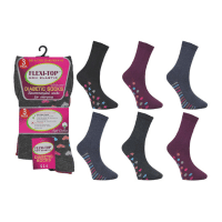 Ladies Mixed Design Flexi-Top Socks