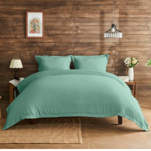 Newry Premium Striped Duvet Set Sage Green