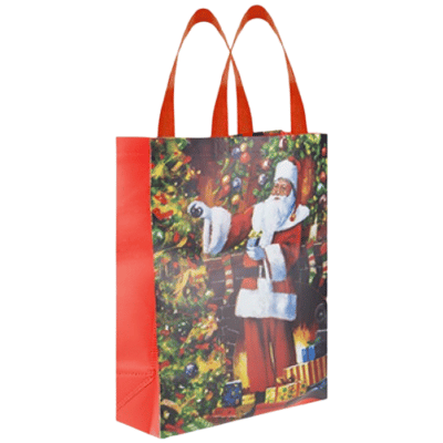 Santa Christmas Scene PP Coated Non Woven Bag