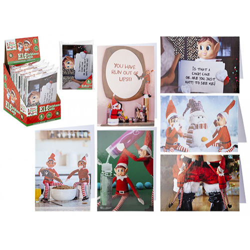 Adult Elf Christmas Cards And Envelopes 6 Pack