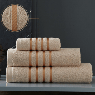 100% Egyptian Cotton Bath Sheet Cappucino - Stripe Detail