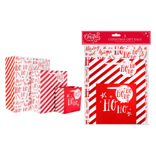 Red Foil Gift Bags Pack Of 3
