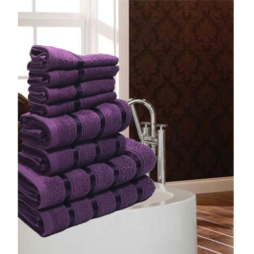 Luxurious Egyptian Purple 8 Piece Towel Bale