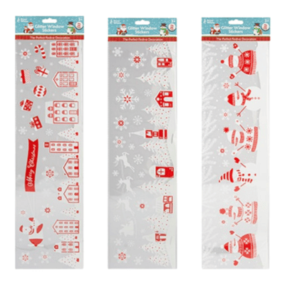 Snow White Christmas Glitter Window Stickers