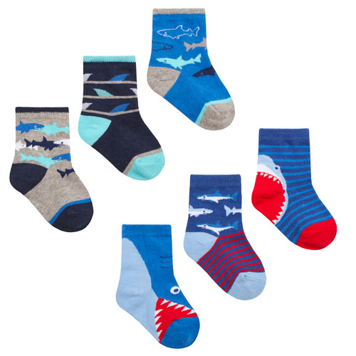 Baby Boys 3 Pack Shark Socks | Wholesale Knee Highs | Wholesale Tights ...