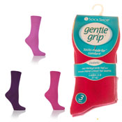 Ladies Diabetic Gentle Grip Socks Pastel