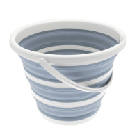 Homewares 10 Litre Collapsible Foldable Bucket - Grey/White