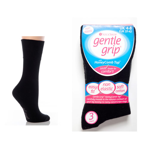 Ladies Gentle Grip Socks Black