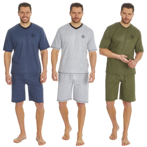 Mens V Neck T Shirt And Shorts Set Placement Print