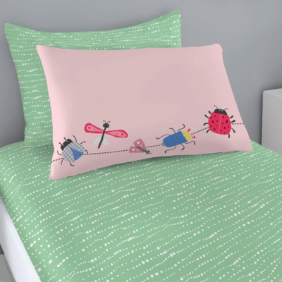 Kids Single Fitted Sheet - Funky Bugs
