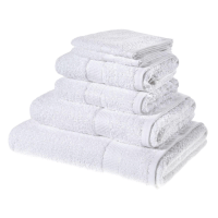 Luxury Touch 6 Piece Towel Bale White With Ribbon