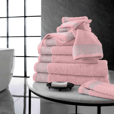 Snoozeville Royal Greek Hand Towels Pink