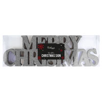 Silver Merry Christmas Sign