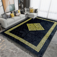 Greek Style Rug Black & Gold