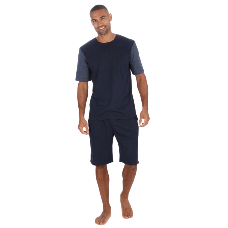 Mens Jersey Tee & Short Set Navy
