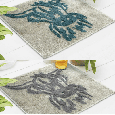 Highland Cow Design 100% Cotton Shower Mats 50x50cm