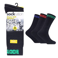 Mens Socksation Boot Socks Black