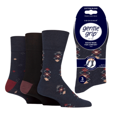 Mens Gentle Grip Socks - Book Club