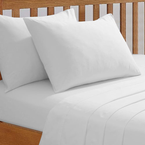 68 Pick Fitted Sheet White