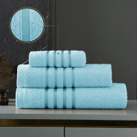 100% Egyptian Combed Cotton Jumbo Bath Sheet Blue - Stripe Detail