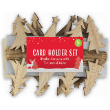 16 Peg Wooden Christmas Card Holder Set