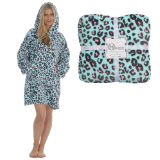 Ladies Pastel Leopard Oversized Snuggle Hoodie