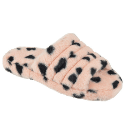 Ladies Quilted Plush Slider Pale Pink