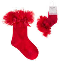 Baby Girls Tutu Frill Socks Red
