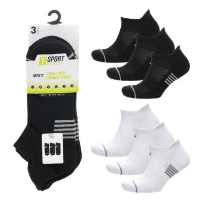 Adults 3 Pack Cushioned Trainer Socks