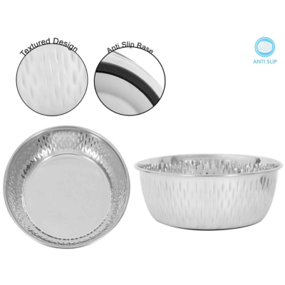 Textured Pet Bowl Stainless Steel 20.5cm