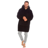 Mens Oversized Snuggle Fleece Hoodie Black